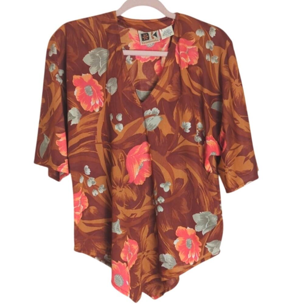 VTG 60's Hawaiian Kamehameha Pullover Top Women's Size Medium